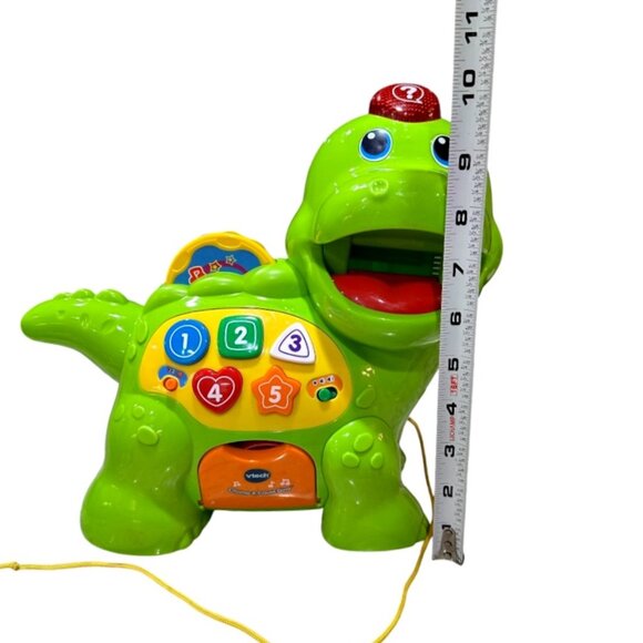 VTech Chomp and Count DINO w 4 Food Coins Electronic Interactive Numbers VIDEO!! - Picture 7 of 8